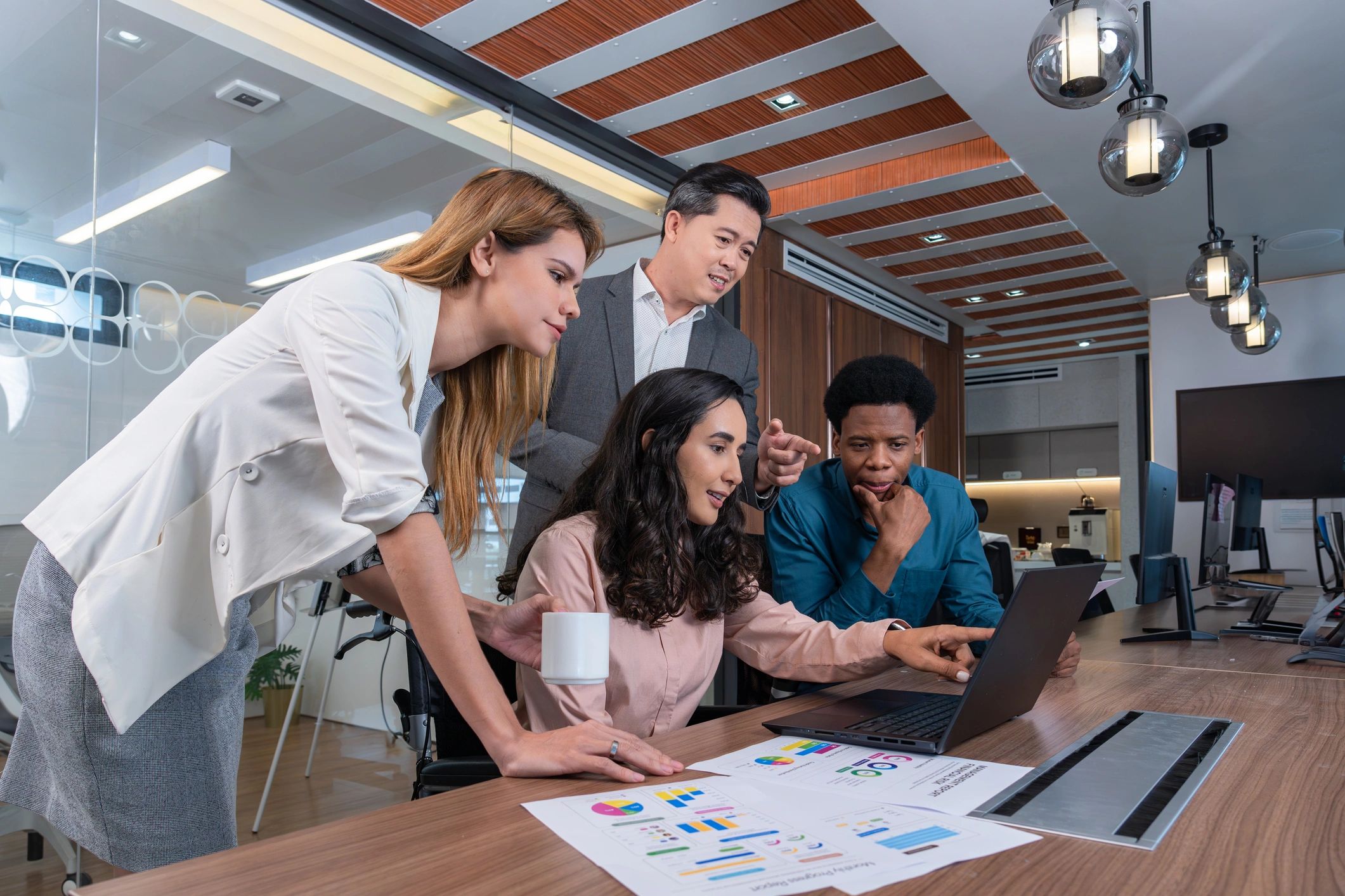 Business leader in office meeting setting